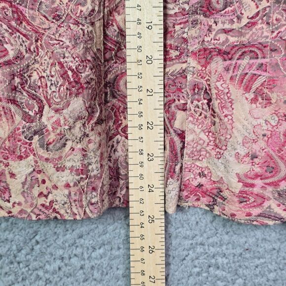 Joni B Blush Rose Paisley Print Shirt Jacket Shacket Large - Picture 9 of 16